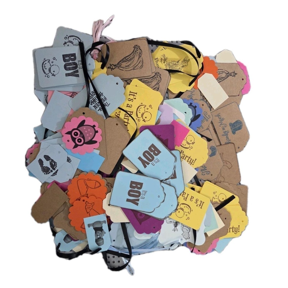 Announcement‎ Gift Tags Some with String Mixed Stamped Designs Baby Shower